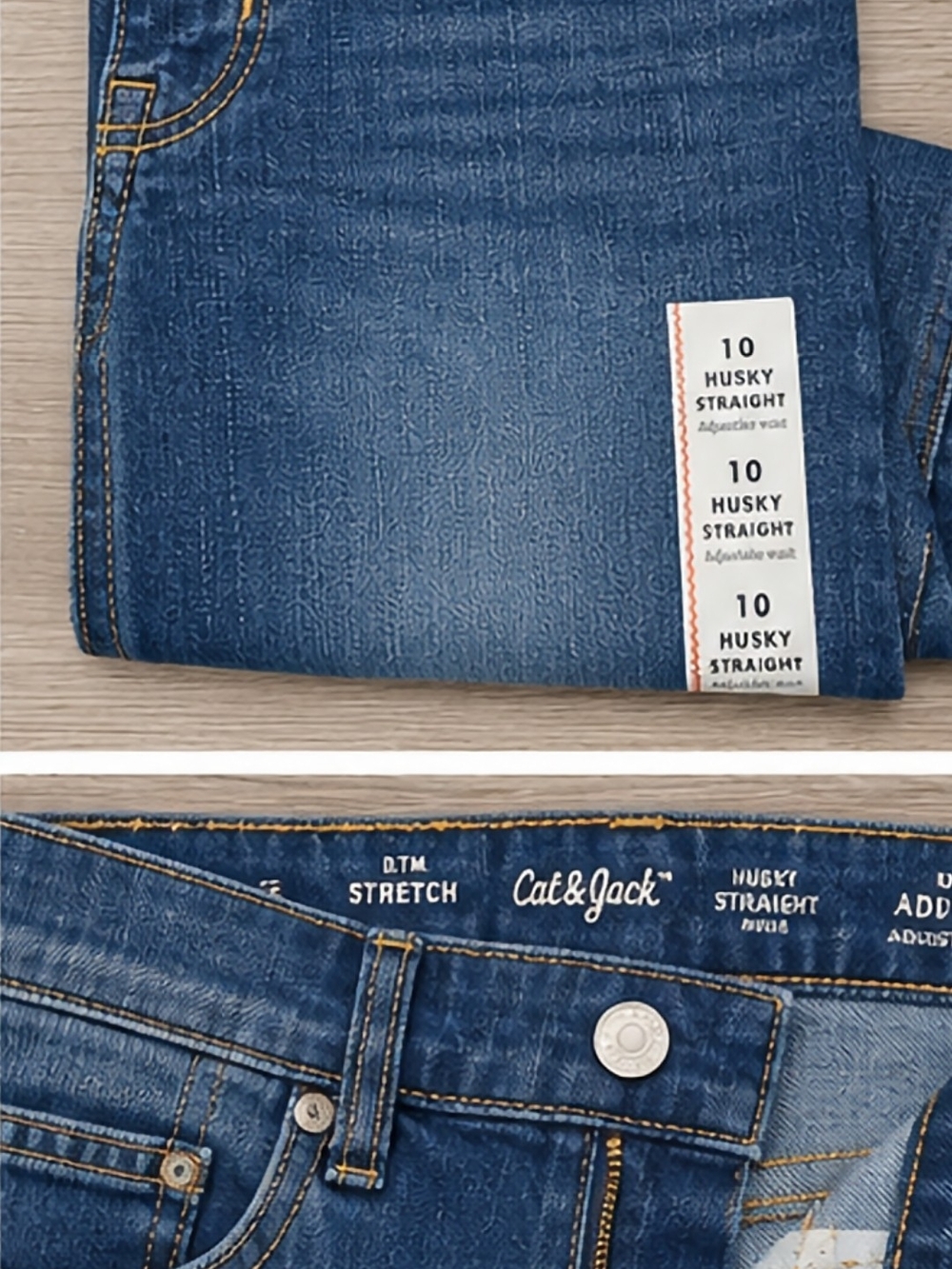 Cat & Jack Boy's Husky Straight Jeans - Blue
